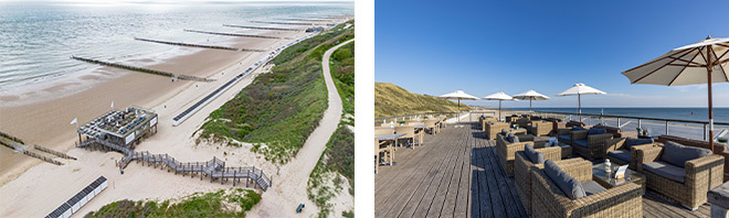 Sfeerbeelden van Restaurant Zuiderduin en het terras van Beachclub Zuiderduin